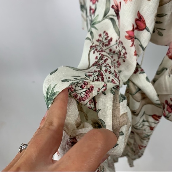 JOHANNA ORTIZ x H&M Linen Shirt Floral Print Dolman Sleeve Midi Dress - Picture 13 of 16